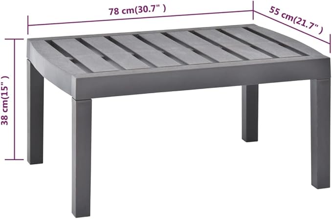 Garden Table Mocha Plastic Outdoor Table Coffee Tables for Backyard Beach 30.7 in x 21.7 in x 15.0 Durable