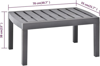 Garden Table Mocha Plastic Outdoor Table Coffee Tables for Backyard Beach 30.7 in x 21.7 in x 15.0 Durable