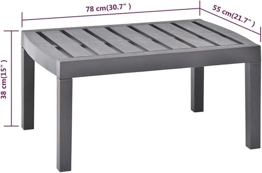 Garden Table Mocha Plastic Outdoor Table Coffee Tables for Backyard Beach 30.7 in x 21.7 in x 15.0 Durable