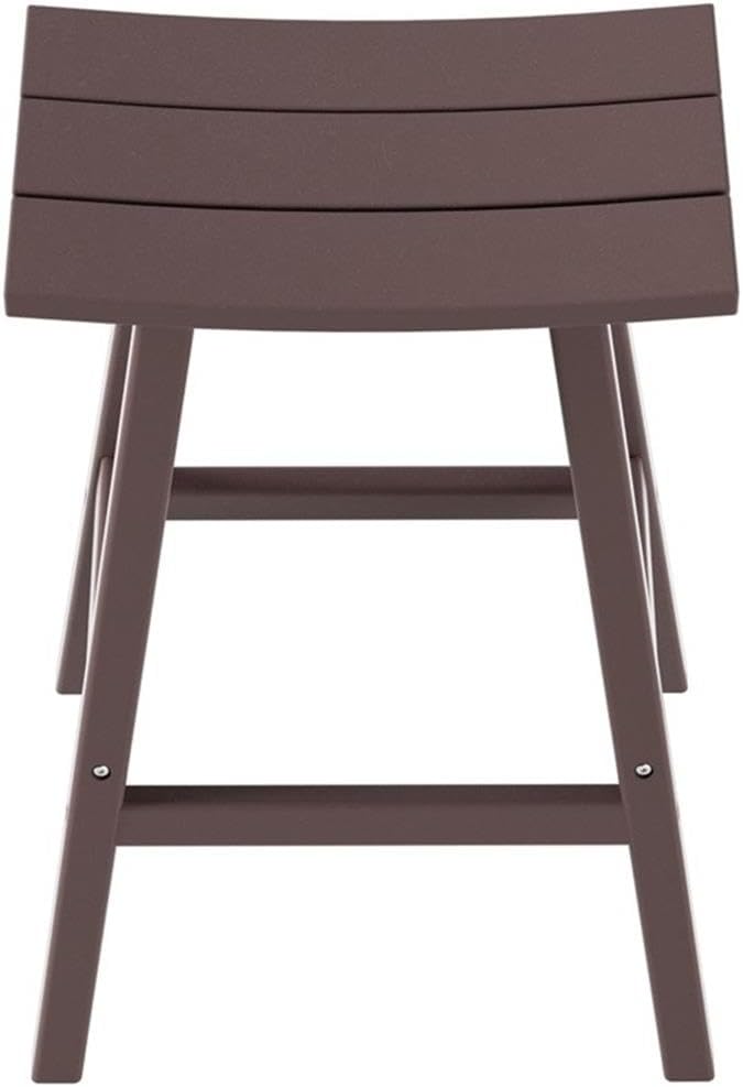 Costaelm All-Weather Outdoor Bar Stools, 29" Height Patio Stools & Bar Chairs, Adirondack Poly Patio Bar Stool for Patio, Deck, Kitchen Counter and Garden, Dark Brown