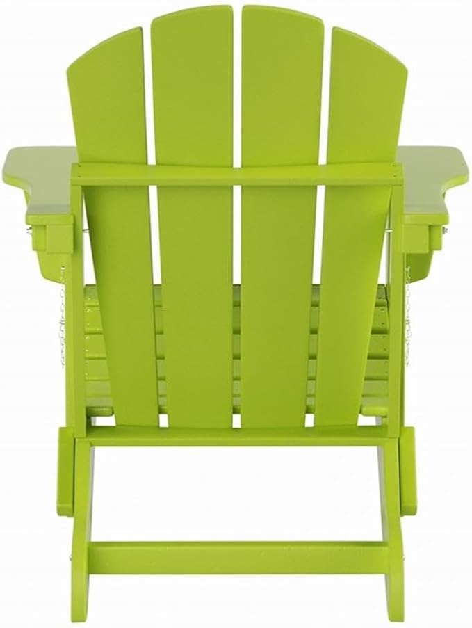 Costaelm Outdoor Folding Chair, Outdoor Seating Folding Firepit Chairs, All Weather Poly Adirondack Chair for Deck Backyard Garden Lawn Pool Patio, Lime