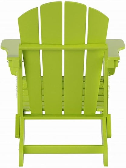Costaelm Outdoor Folding Chair, Outdoor Seating Folding Firepit Chairs, All Weather Poly Adirondack Chair for Deck Backyard Garden Lawn Pool Patio, Lime