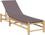Bamboo Chaise Lounge Chair Outdoor, 78.3"x21.7" Adjustable Reclining Patio Sun Lounger with Removable Cushions - Photo 1