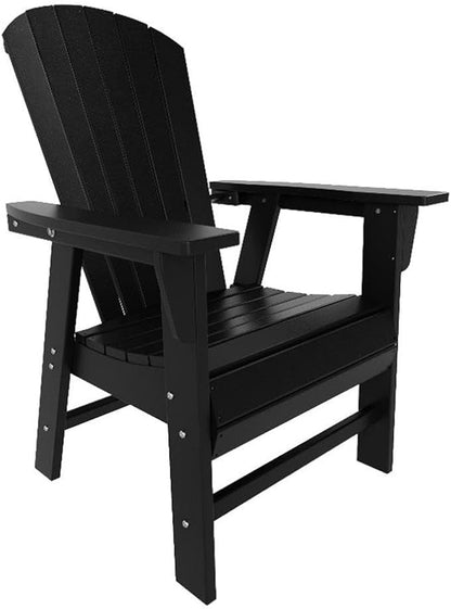 Costaelm Outdoor Adirondack Chair, HDPE Patio Balcony Pool Chair, Modern Front Porch Fire Pit Backyard Chair, Garden Resin Lounge Chair for Outside, Black
