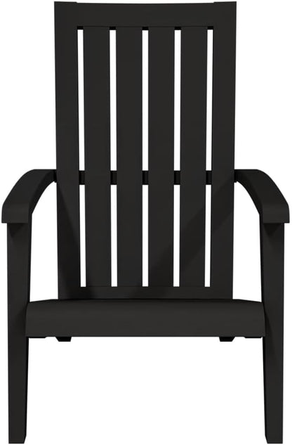 Outdoor Adirondack Chairs Set of 2 Black 33.5 x 24.8 x 36.6 in Polypropylene Weather-Resistant Patio Armchair for Garden Balcony Porch Backyard Seating