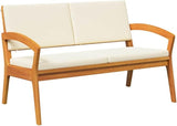 vidaXL Cream White Outdoor Garden Bench with Cushions for Two - Photo 1
