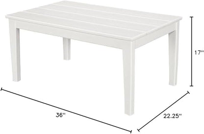 POLYWOOD® Newport 22" x 36" Coffee Table, White