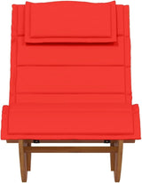 Rocking Sun Lounger with Thick Padded Cushion, Ergonomic Acacia Wood Outdoor Chaise Lounge Chair for Patio, Garden - Photo 4