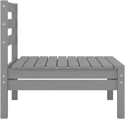 3-Piece Patio Lounge Set Solid Pinewood Gray Outdoor Furniture Set for Backyard, Balcony, Porch, Garden Relaxation with Table and Modular Design