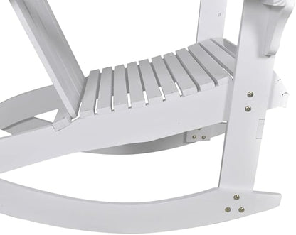 (Fast Shipments) Wooden Rocking Chair | for Porch, Lawn, Garden, Backyard, Balcony, Deck, Pool, Indoor, Outdoor Garden Rocking Chair Wood White