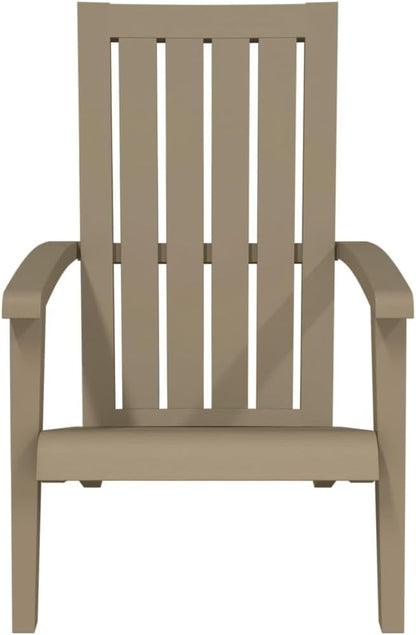 Light Brown Garden Adirondack Chair Polypropylene Standard, Durable Outdoor Furniture for Patio, Balcony, and Garden, Weatherproof and Comfortable Seating with Classic Rustic