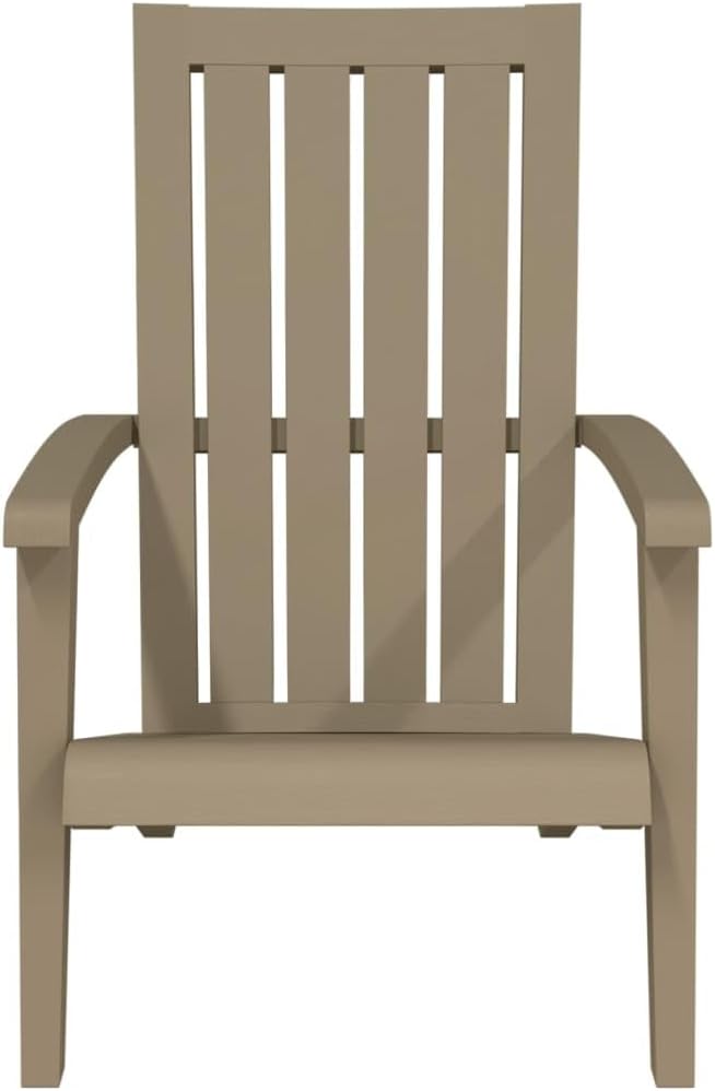 Brown Adirondack Chair 33.5"x24.8"x36.6" Polypropylene 330lb Patio Lawn Pool