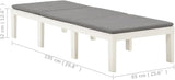 Sun Lounger with Cushion Plastic White Chaise Lounge Outdoor Chaise Lounge for Yard Poolside - Photo 2