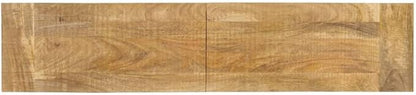 Solid Mango Wood Outdoor Bench, Large Durable Natural Wood Garden Bench for Patio, 63 Inch Long Weather-Resistant Hardwood Seating for Three People, Easy Maintenance Modern
