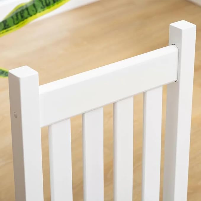 Kid Rocking Chairs ChildToddler Small Baby Wooden Comfy Rocker Chairs Furniture for Nursery Bedroom Livingroom Outdoor Reading Room, Ages 6-10, White