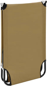Taupe Folding Sun Lounger 22.8 x 74.8 x 11 in Powder-Coated Steel Chaise Lounge for Beach Backyard Patio Poolside - Photo 7