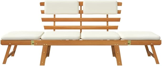 Patio Bench with Cushions, Park Wooden Bench, Garden Bench, Balcony Bench, Outdoor Furniture, Picnic Bench - Photo 4