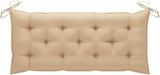 Folding Garden Bench with Beige Cushion, Natural Bamboo Outdoor Seating for Patio Backyard - Photo 7