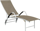 Taupe Adjustable Outdoor Sun Lounger 23.8"x76"x37.8" UV-Textilene Chaise for Patio Garden Poolside Portable Reclining - Photo 1