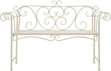 Patio Bench 52" Metal Antique White，Suitable for Patio Furniture, Front Porch Decoration, Outdoor Benches - Photo 3