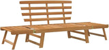 74. 8 Inch Patio Bench 2-in-1 Convertible Outdoor Daybed, Solid Acacia Wood Garden Bench for Porch, Backyard & Poolside - Photo 2