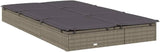 2-Person Grey PE Rattan Chaise Lounge, 79"x43" Steel Frame Poolside Sunbed, Adjustable Backrest, Removable Cushions - Photo 6