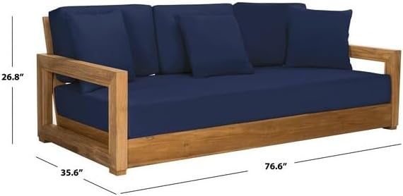 SAFAVIEH Couture Outdoor Collection CPT1004 Bench, Navy