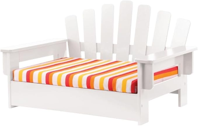 Indoor/Outdoor 22" Wood Adirondack Pet Chair with Cushion - White - Photo 3
