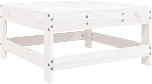 vidaXL Patio Footstool - White Solid Pine Wood - Photo 1
