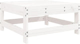 White Outdoor Ottoman 24.4 x 24.4 x 12.6 in Solid Pine Wood Weather-Resistant Patio Stool Doubles as Coffee Table for - Photo 2