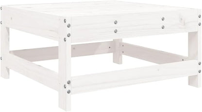 3-Piece Outdoor Sectional Wood Lounge Set, White Rustic Solid Pine, Modular Patio Couch 26"x24"x28" for Garden Balcony Porch Seating