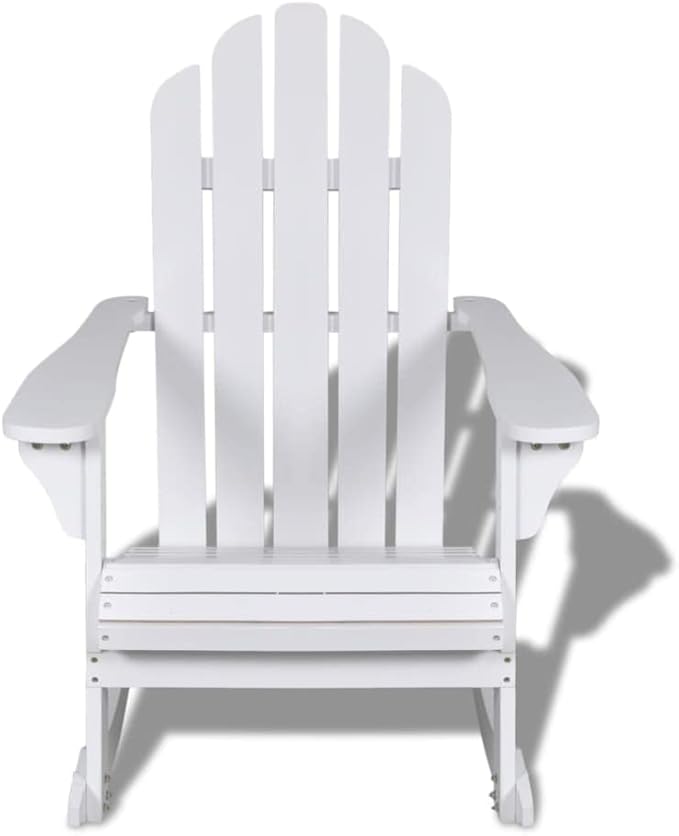 Patio Rocking Chair,Wooden Outdoor Chair,with Backrest and Armrest,Outdoor Furniture,for Indoor and Outdoor,Patio,Garden,Backyard,Porch Seat,Wood White
