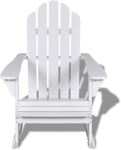 Patio Rocking Chair,Wooden Outdoor Chair,with Backrest and Armrest,Outdoor Furniture,for Indoor and Outdoor,Patio,Garden,Backyard,Porch Seat,Wood White