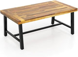 Byroce Outdoor Coffee Table, 43.5”L Farmhouse Accent Table with Spacious Tabletop & Heavy-Duty Metal Structure - Photo 1