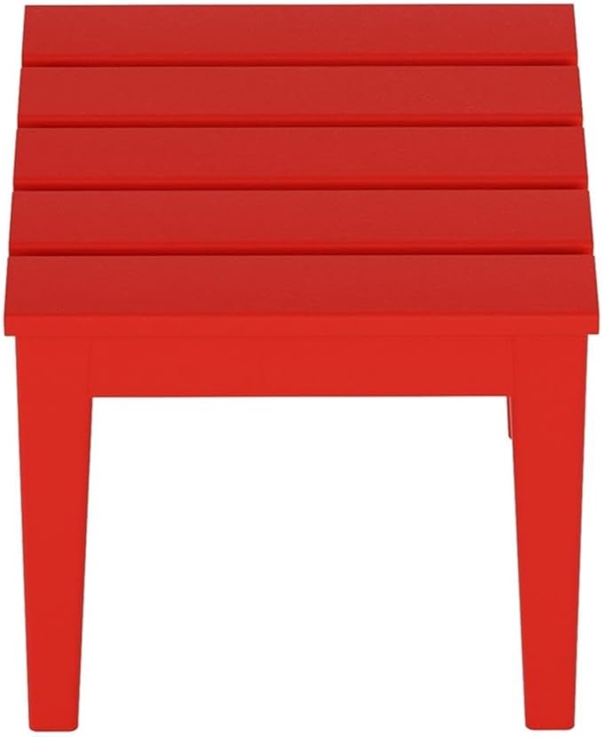 Costaelm Small Outdoor Side Table, Patio End Table Weather Resistant Outdoor Coffee Table, Square Conversation Table for Indoor, Porch, Balcony, Garden, Poolside, Deck, Red