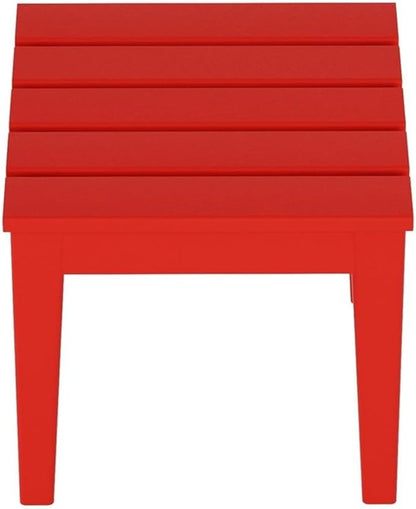 Costaelm Small Outdoor Side Table, Patio End Table Weather Resistant Outdoor Coffee Table, Square Conversation Table for Indoor, Porch, Balcony, Garden, Poolside, Deck, Red