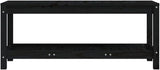 vidaXL Patio Bench in Black Pine: Solid Wood Garden Seat with Practical Shelf and Slatted Design, Great for Patios - Photo 5