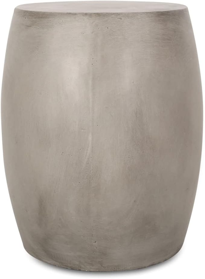 Richie Outdoor Lightweight Concrete Side Table, Light Gray - Photo 4