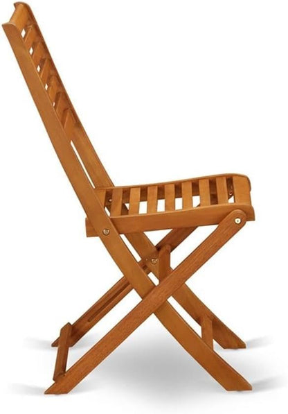 East West Furniture BBSCWNA Cameron Foldable Outdoor Dining Chairs - Acacia Wood, Set of 2, Natural Oil
