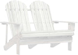 White Solid Fir Wood 2-Seater Durable Garden Adirondack Chair for Outdoor Patio Balcony Relaxation Ergonomic Design - Photo 1