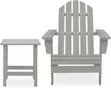 Adirondack Chair with Side Table, Solid Fir Wood Outdoor Patio Furniture, Ergonomic Garden Seat with Matte Finish - Photo 2