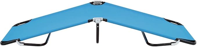 Folding Turquoise Outdoor Chaise Lounge, 74.8" x 22.8" x 11" Powder-Coated Steel, Lightweight Patio Recliner for Beach - Photo 3