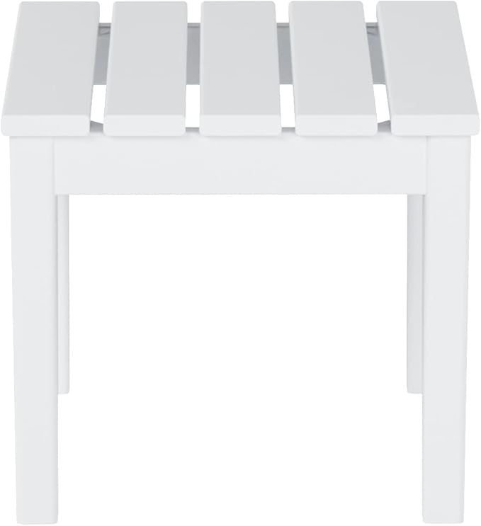 WestinTrends Ashore Outdoor Patio Modern Adirondack Side Table, White - Photo 4