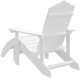 White HDPE Adirondack Chair with Footstool, High-Density Polyethylene Outdoor Furniture for Patio, Garden - Photo 6