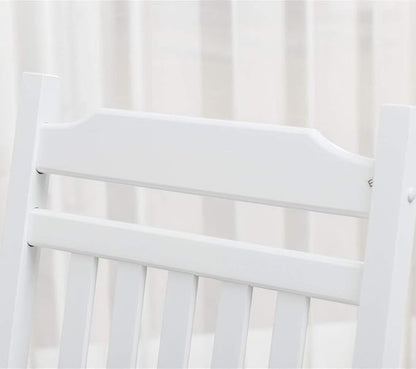 Patio Rocking Chairs Furniture White Wooden Outdoor Rockers Set of 2 Porch for Audlt Indoor Outside Balcony Garden Backyard Lawn Bistro and Lounge