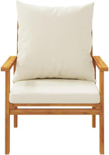 Solid Acacia Wood Garden Sofa Chair Set with Cushions for Outdoor and Indoor Use, Modern Patio Furniture - Photo 4