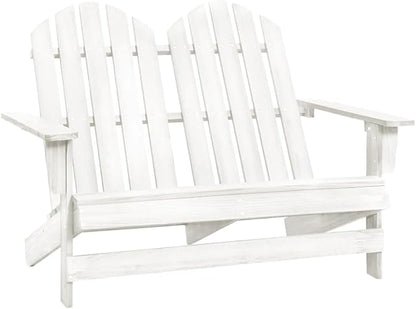 Lawn Chairs Porch Furniture Patio Furniture Set 2-Seater Patio Adirondack Chair Solid Wood Fir Whitefor Outdoor Kitchen Lawn Garden