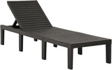 Sun Lounger Plastic Anthracite Chaise Lounge Outdoor Lounger for Yard Pool - Photo 1