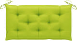 Solid Teak Wood Garden Bench with Bright Green Cushion Classic Outdoor Seating for Patio Balcony or Terrace 17.4 Inch - Photo 6