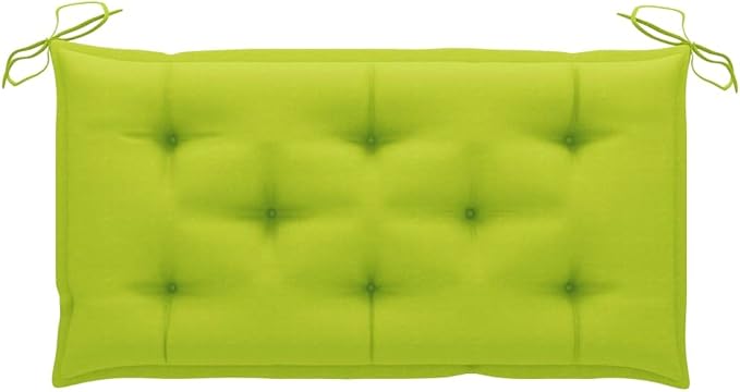 vidaXL Outdoor Patio/Garden Bench - Teak Wood with Green Cushion 44.1"x21.7"x37"